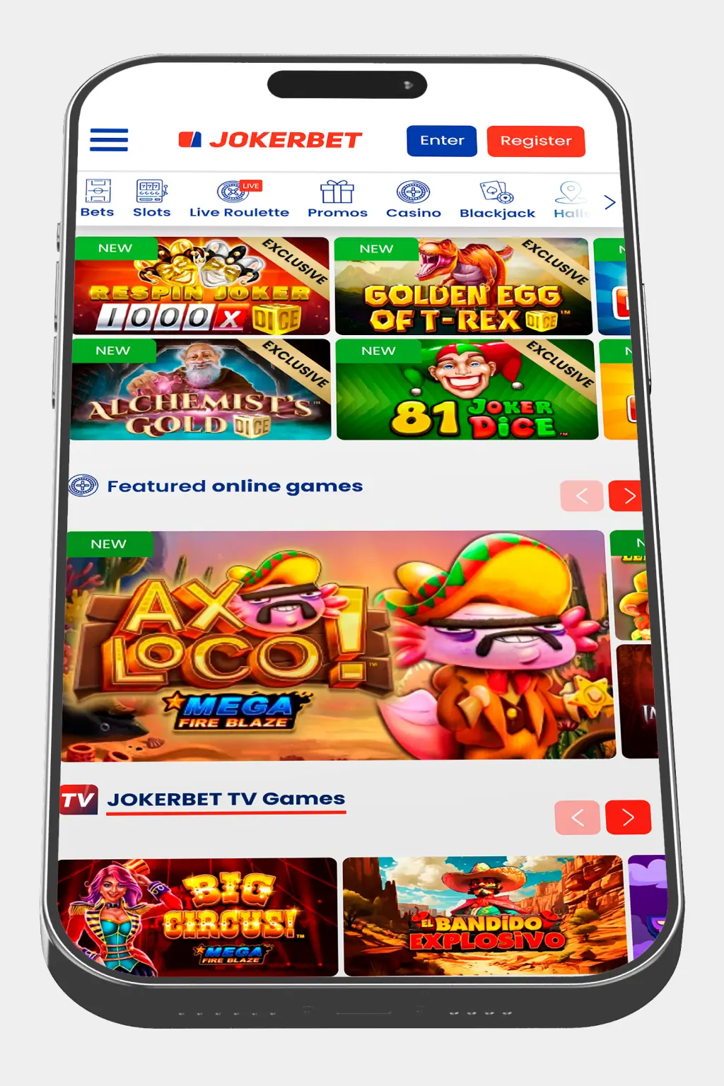 Jokerbet Mobile Casino App en el smartphone